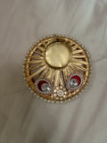 Nirvan Earth decorative pearl and gold tealight holder for festive decor